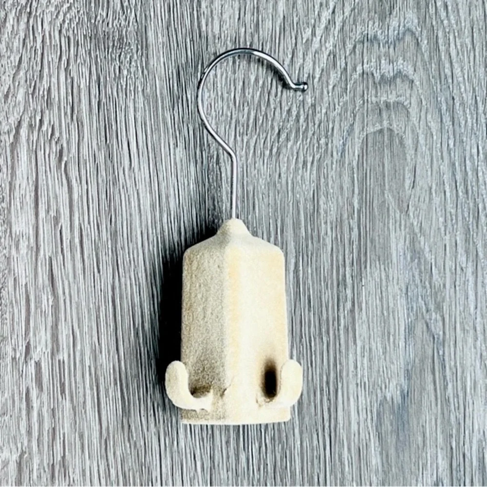 Four Hook Velvet Accessory Hanger Small Fabric Closet Organizer Tan for Tie Belt